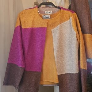 Colorblock Jacket with Pink, Yellow, and Brown